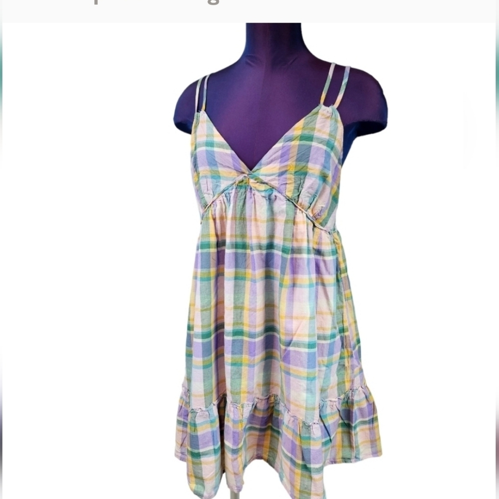Wild Fable Pastel Plaid Breezy Sun Dress - Picture 2 of 12